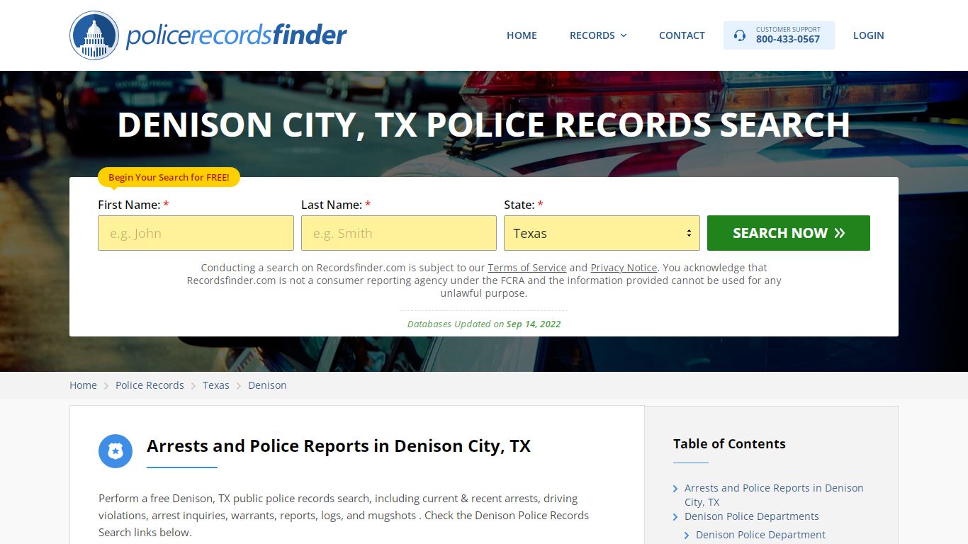 Denison, Crawford County, TX Police Reports & Police Department Records